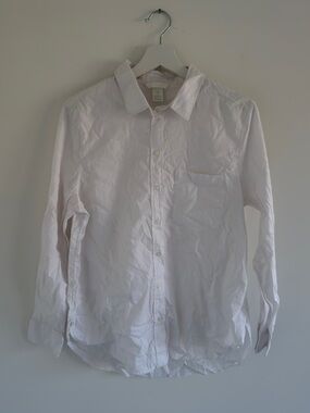 H&M Classic White Long-Sleeve Button-Up Shirt